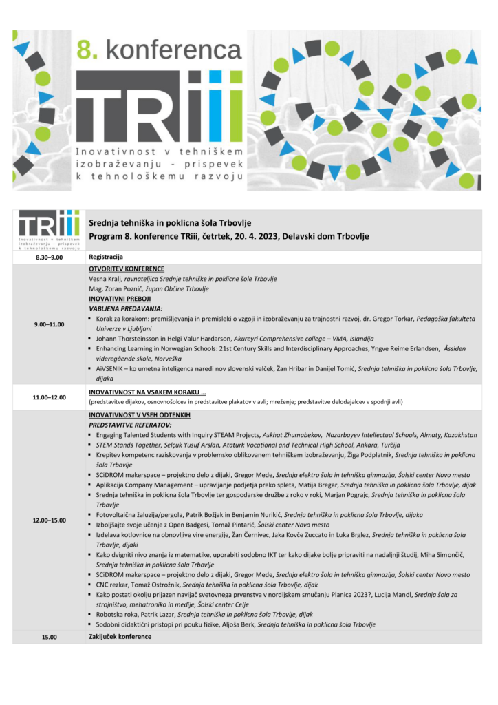 Program 8. konference TRiii